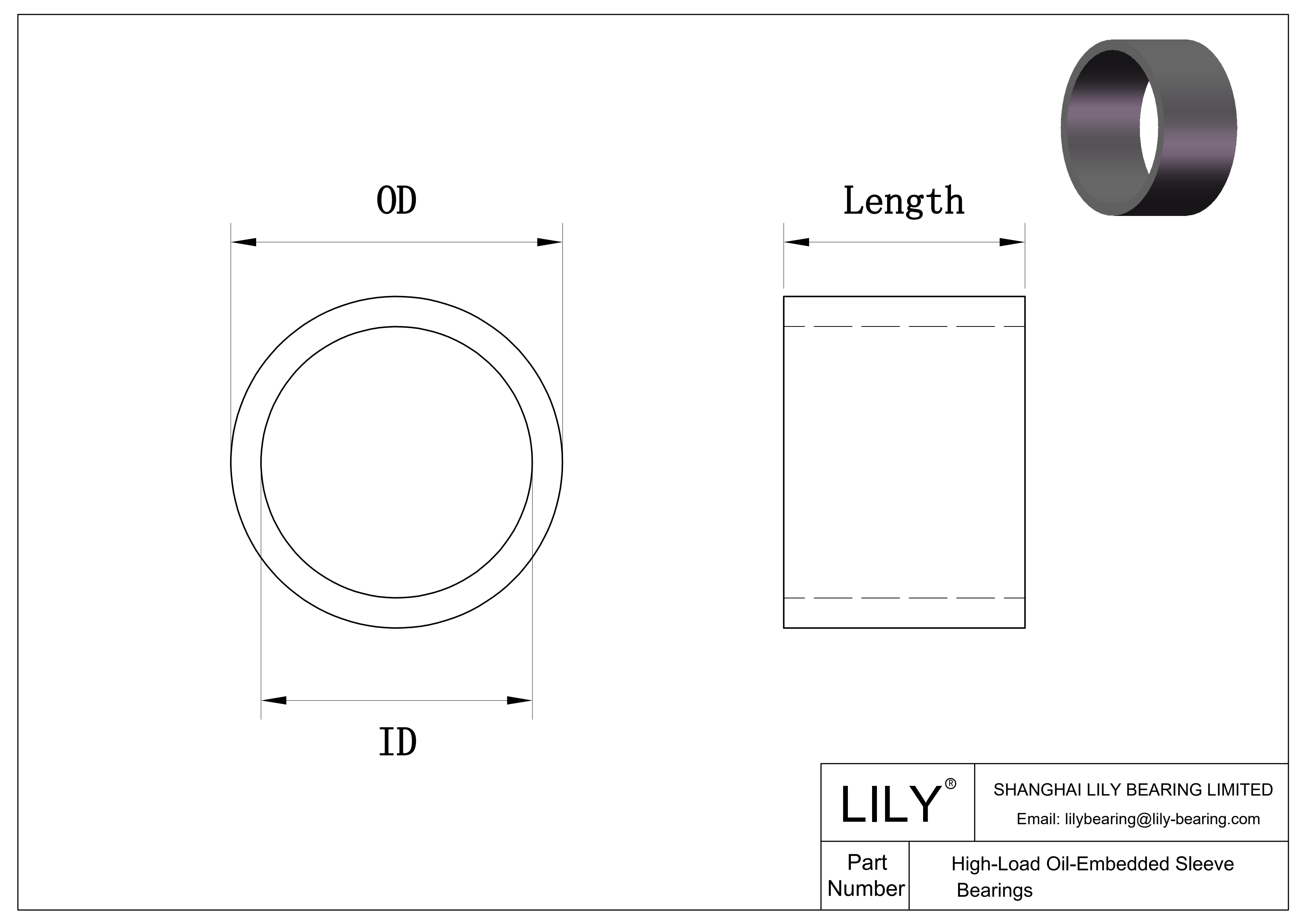 CIGITJIF Cojinetes de manguito lubricados con aceite para cargas elevadas cad drawing